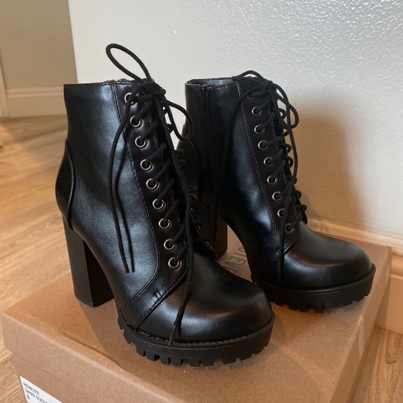 Lace Up High Heel Booties - Picture 3 of 9